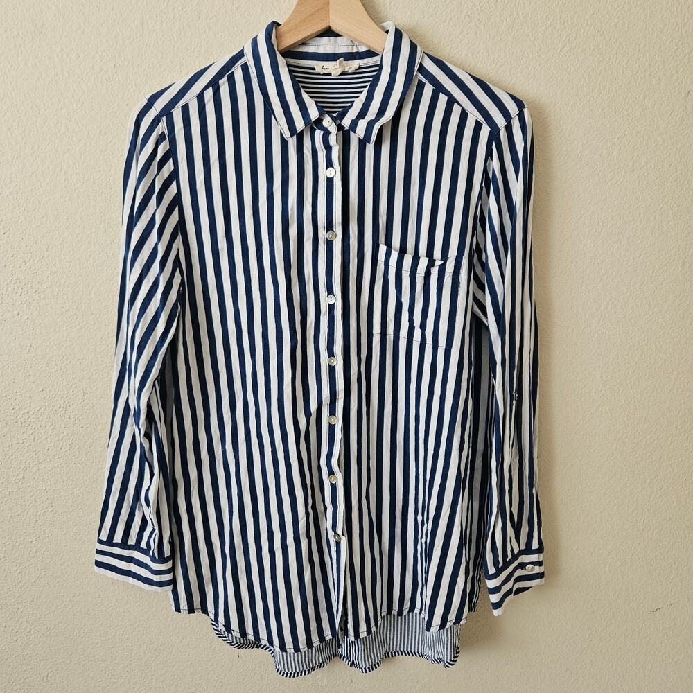Jane & Delancey Striped Buttonup Blouse M